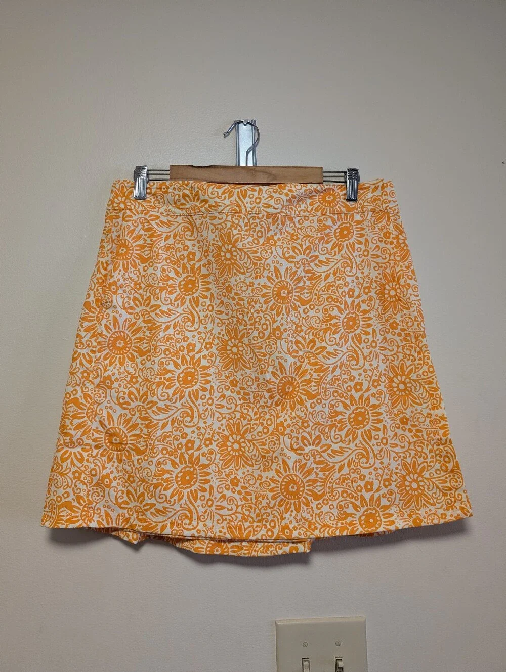 RipSkirt Marigold Yellow & White Floral Wrap Skirt XL
